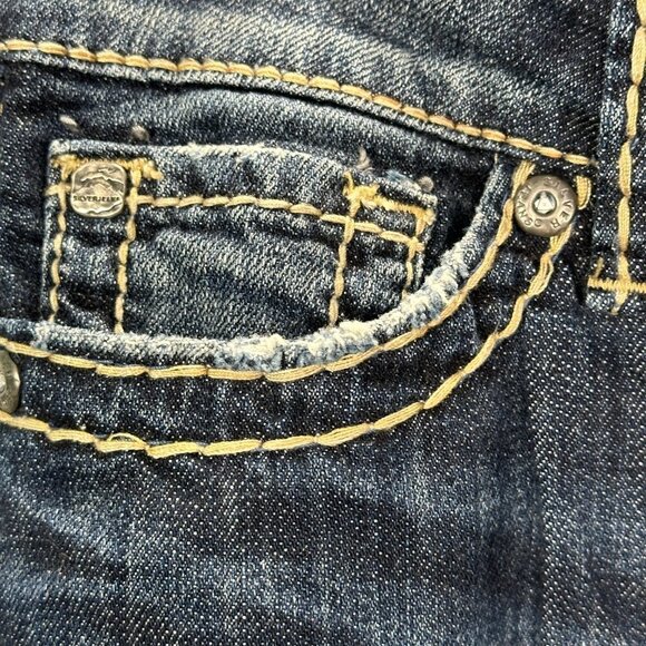 Silver Jeans Womens 26 McKenzie Capri Cotton Stretch Button Flap Pockets - Picture 4 of 14